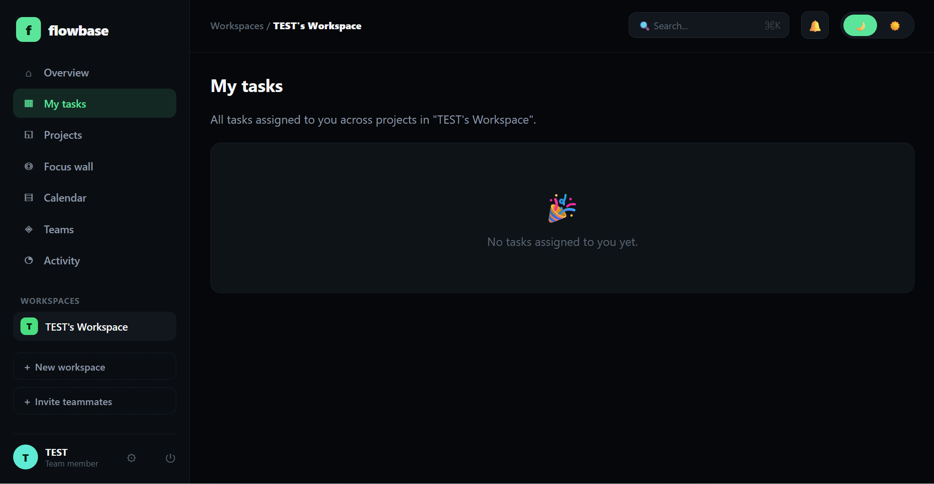 Flowbase my tasks view